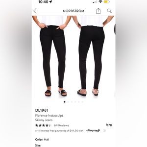 DL1961 Florence instasculpt black skinny jeans
